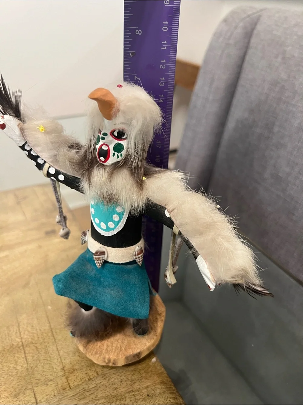 Vintage signed Authentic Native American Kachina Doll - White Buffalo Dancer